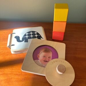 Lovevery First Toy Set - first blocks, first puzzle, first book